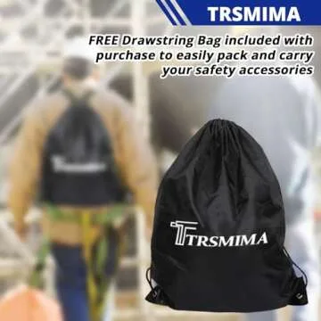TRSMIMA Safety Harness Fall Protection - Roofing Full Body Construction Lanyard Kit Men Fall Arrest Work Tree Climbing Roofer D-ring OSHA