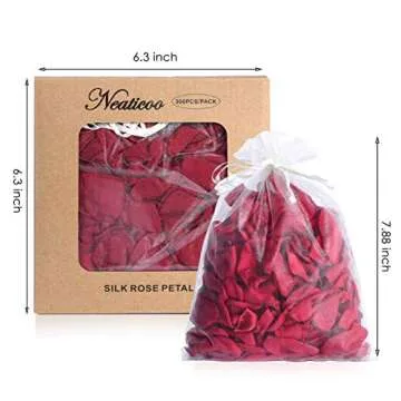 Neaticoo Burgundy Rose Petals 300pcs Silk Rose Petals Flower Petals for Wedding Flower Girl Basket Anniversary Romantic Night Party Table Centerpieces Valentines Decoration(Burgundy)