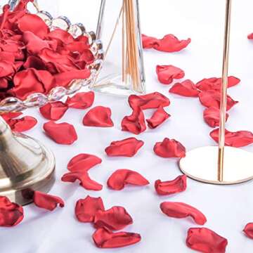 Neaticoo Burgundy Rose Petals 300pcs Silk Rose Petals Flower Petals for Wedding Flower Girl Basket Anniversary Romantic Night Party Table Centerpieces Valentines Decoration(Burgundy)