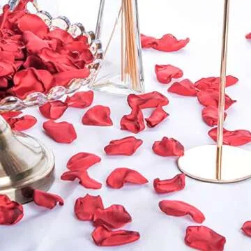 Neaticoo Burgundy Rose Petals 300pcs Silk Rose Petals Flower Petals for Wedding Flower Girl Basket Anniversary Romantic Night Party Table Centerpieces Valentines Decoration(Burgundy)