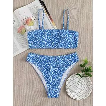 Floerns Floral Print High Waist Bikini Swimsuit for Women