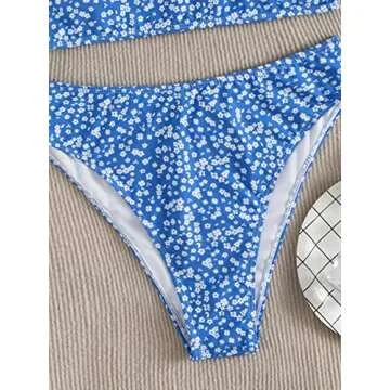 Floerns Floral Print High Waist Bikini Swimsuit for Women