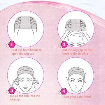 SWS 24pcs Brown Stocking Caps, Stretchy Nylon Wig Caps for Women, Skin Tone Stocking Cap Wig Caps with 35pcs Hair Clips