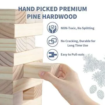 Giant Tumble Tower Set for Family Fun - 57 Blocks