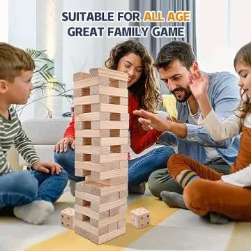 Giant Tumble Tower Set for Family Fun - 57 Blocks