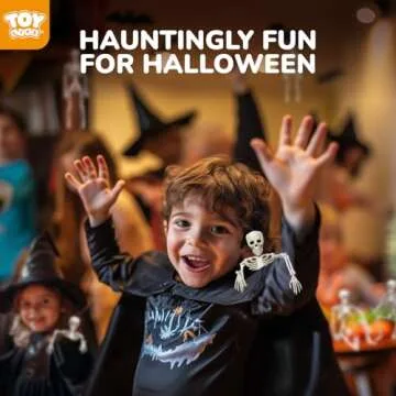 TOY Life 4 Pcs Halloween Skeleton 16" Posable Skeleton Decor, Full Body Posable Joints Halloween Outdoor Skeletons, Halloween Skeletons Decorations Outdoor Indoor, Plastic Hanging Skeleton Decorations