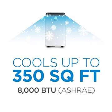 BLACK+DECKER 10,000 BTU Portable Air Conditioner up to 450 Sq.Ft. with Remote Control,White