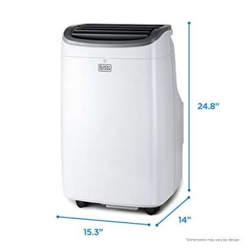 BLACK+DECKER 10,000 BTU Portable Air Conditioner up to 450 Sq.Ft. with Remote Control,White