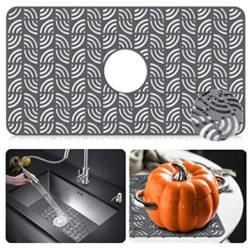 KUODIEOR Premium Silicone Sink Protector 26''x 14'' - Non-Slip & Heat Resistant