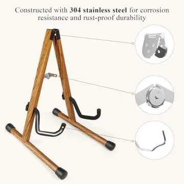 Stylish Electric Guitar Stand in Zebrawood for Musicians