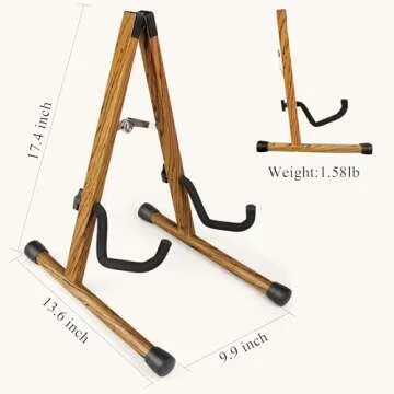 Stylish Electric Guitar Stand in Zebrawood for Musicians