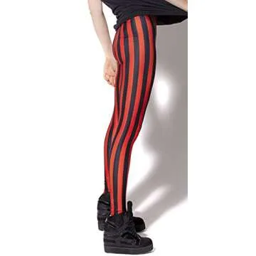 QZUnique Red Black Stripe Sexy Leggings for Women