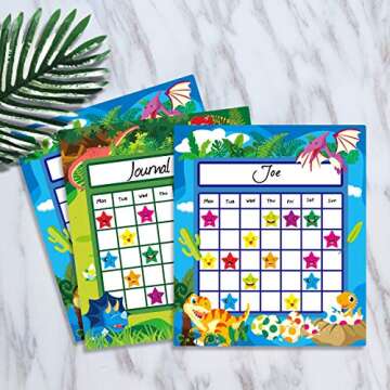 66 Pack Teacher Incentive Reward Chart Dinosaur World with 2024 Star Stickers