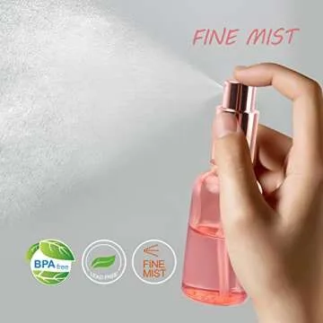 Stylish DMuuuDM 6 Pack Pink Glass Spray Bottles for Travel