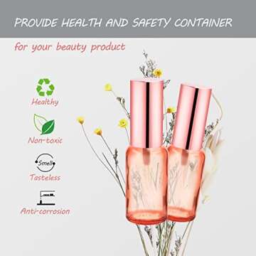 Stylish DMuuuDM 6 Pack Pink Glass Spray Bottles for Travel