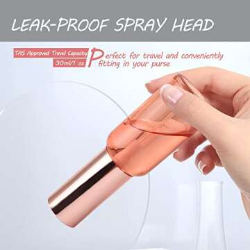 Stylish DMuuuDM 6 Pack Pink Glass Spray Bottles for Travel