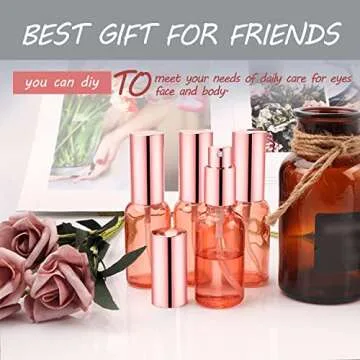 Stylish DMuuuDM 6 Pack Pink Glass Spray Bottles for Travel