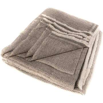 Extra Soft Cashmere Wool Throw Blanket - Made in Nepal Size 54" x 94"