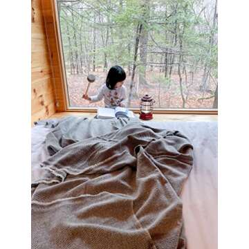 Extra Soft Cashmere Wool Throw Blanket - Made in Nepal Size 54" x 94"