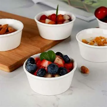 ONTUBE Ceramic Souffle Dishes Set of 6, 4oz Ramekins