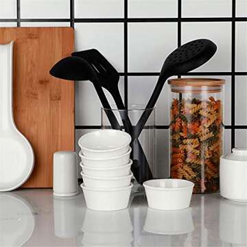 ONTUBE Ceramic Souffle Dishes Set of 6, 4oz Ramekins