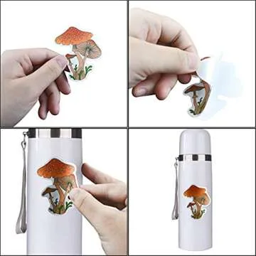 100 Pcs Cute Mushroom Stickers Waterproof Vinyl Mushroom Decals for Laptop Water Bottles Mushroom Sticker Pack for Skateboard Computer Phone Guitar Scrapbooking Aesthetic Sticker for Kids Teens Adults