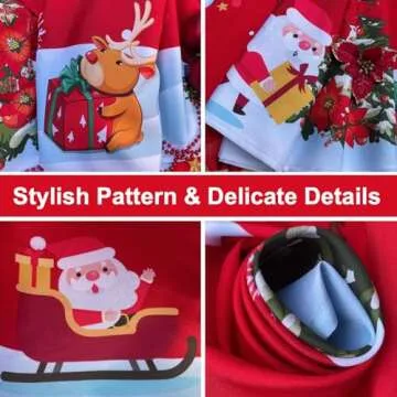 Rectangle Tablecloth Christmas 60x102 Inch - Waterproof Holiday Decor Printed New Year's Eve Rectangular Table Cloth - Washable Fabric Xmas Table Cover for Party, Kitchen, Dining Room, Outdoor, Indoor