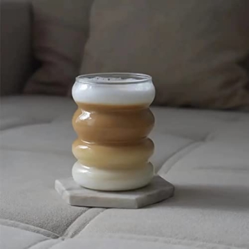 Ework4U 14oz Drinking Glasses Set with Glass Straws