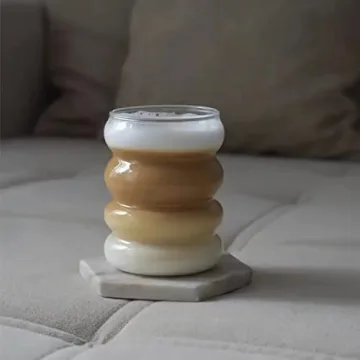 Ework4U 14oz Drinking Glasses Set with Glass Straws