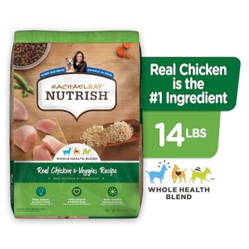 Rachael Ray Nutrish Premium Natural Dry Dog Food, Real Chicken & Veggies Recipe, 14 Pounds (Packaging May Vary)