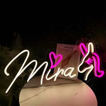 OPBYWE Custom Neon Signs, Personalized Led Neon Lights Sign,Neon Sign Customizable for Wall Decor Wedding Birthday Party Bedroom Bar Shop Name Logo Lights (Optional 10" to 60")