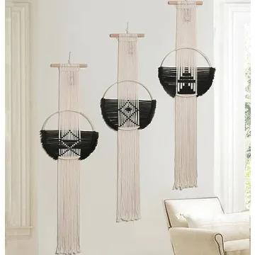 Flber Macrame Wall Hanging 3Pcs Handmade Boho Decor