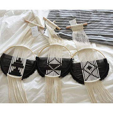 Flber Macrame Wall Hanging 3Pcs Handmade Boho Decor