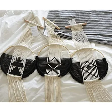 Flber Macrame Wall Hanging 3Pcs Handmade Boho Decor