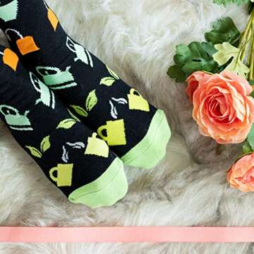 Lavley If You Can Read This, Bring Me Funny Socks - Novelty Gifts for Men, Women and Teens (US, Alpha, One Size, Regular, Regular, Tea (Black))