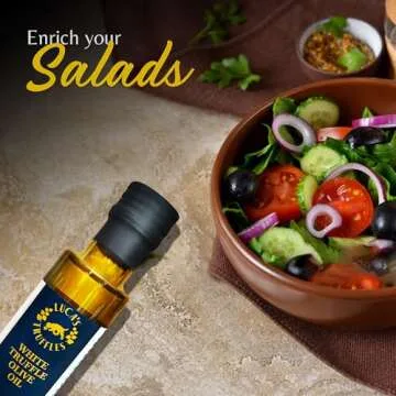 Luca's Truffles White Truffle Oil Infused - Premium Italian Extra Virgin Olive Oil - Non-GMO, Gluten-Free, Gourmet Oil for Cooking & Seasoning, 3.38 fl. oz (100 ml)