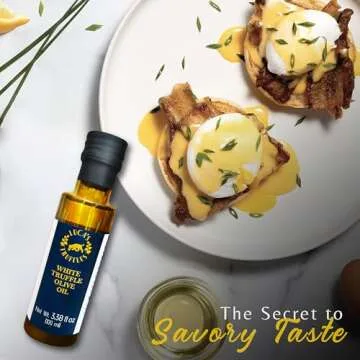 Luca's Truffles White Truffle Oil Infused - Premium Italian Extra Virgin Olive Oil - Non-GMO, Gluten-Free, Gourmet Oil for Cooking & Seasoning, 3.38 fl. oz (100 ml)