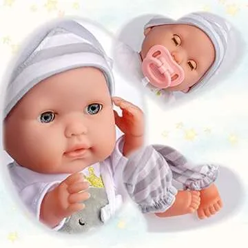 15" Realistic Soft Body Baby Doll with Open/Close Eyes | JC Toys - Berenguer Boutique | Bottle & Pac...