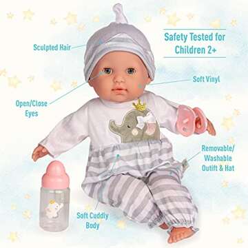15" Realistic Soft Body Baby Doll - Perfect for Kids 2+