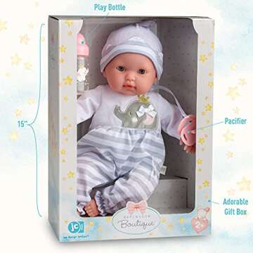 15" Realistic Soft Body Baby Doll - Perfect for Kids 2+
