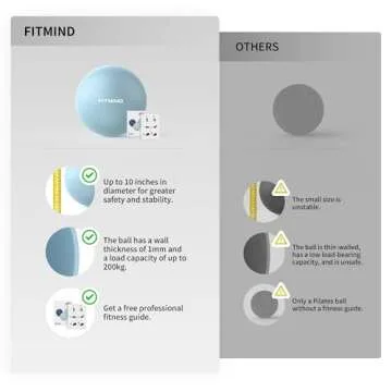 FITMIND 10-Inch Pilates Ball for Yoga and Fitness Core Strength