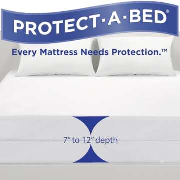 AllerZip Smooth Waterproof Bed Bug Proof Zippered Bedding Encasement, Full, (Fits 7 - 12 in. H)
