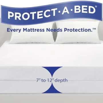 AllerZip Smooth Waterproof Bed Bug Proof Zippered Bedding Encasement, Full, (Fits 7 - 12 in. H)