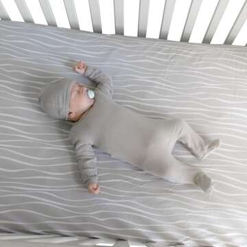 Soft Jersey Cotton Crib Sheet Set for Babies - Gray