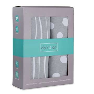 Soft Jersey Cotton Crib Sheet Set for Babies - Gray