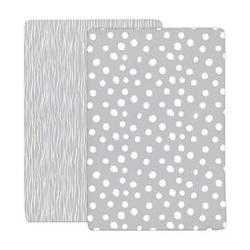 Soft Jersey Cotton Crib Sheet Set for Babies - Gray