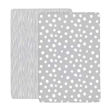 Soft Jersey Cotton Crib Sheet Set for Babies - Gray