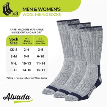 Merino Wool Hiking Socks - Thermal Warm for All
