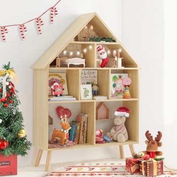 Curipeer Kids Dollhouse Bookshelf - Stylish Storage Solution