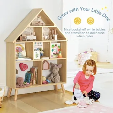 Curipeer Kids Dollhouse Bookshelf - Stylish Storage Solution